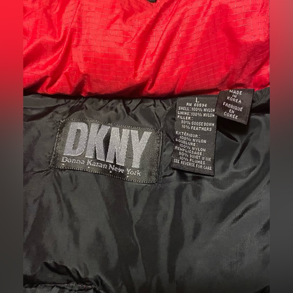 DKNY Bold Red and Black Outerwear